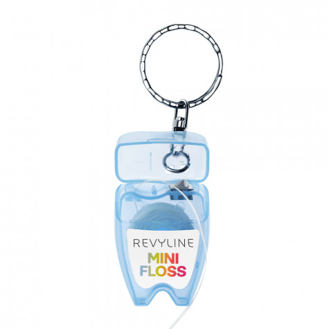 Зубная нить вощеная Revyline floss mini, полиэстер с бамбуковым углем, 15 м, голубая